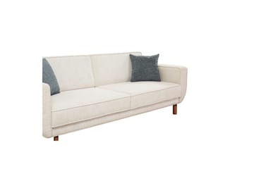 Sufian Sofasett 3-seter - Rødfarget tre/Cremehvit - Møbler - Sofaer - Sofagrupper