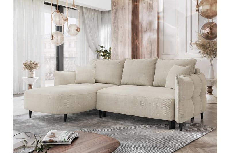 Sycylia Sofa med Divan 3-seter - Beige - Møbler - Sofaer - Sofaer med sjeselong - 3 seters sofa med divan