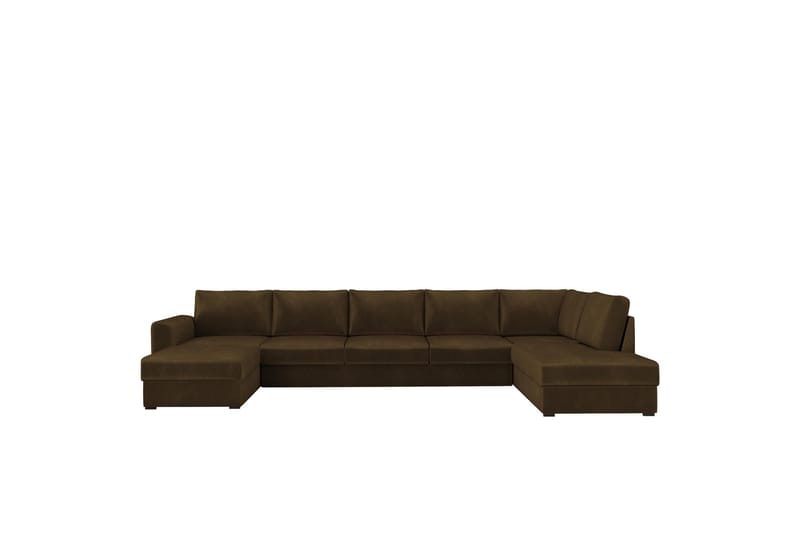 Taberk Sofa med Sjeselong og Divan 5-seter, Brun