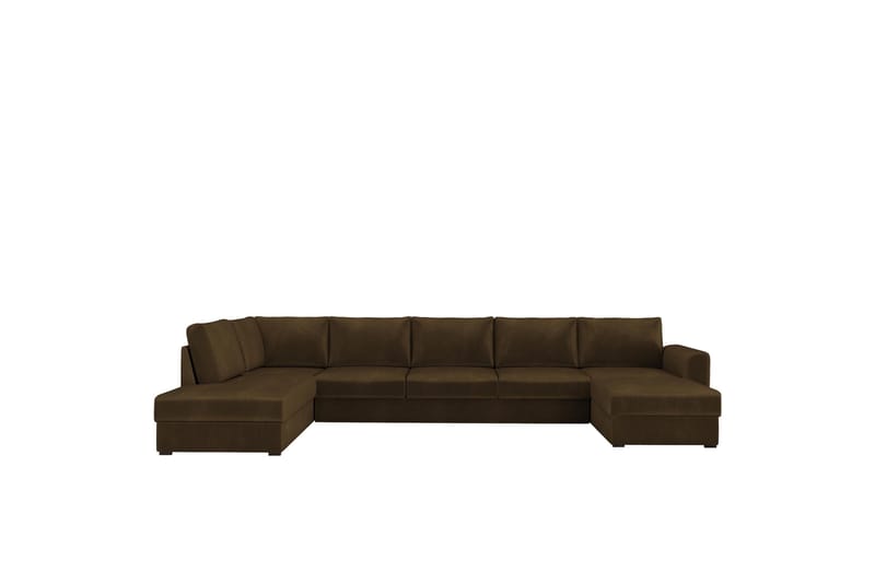 Taberk Sofa med Sjeselong og Divan 5-seter, Brun
