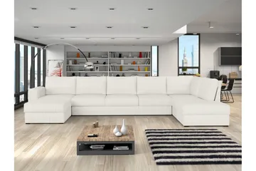 Taberk Sofa med Sjeselong og Divan 5-seter - Hvit - Møbler - Sofaer - U-sofa