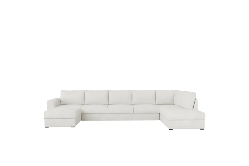 Taberk Sofa med Sjeselong og Divan 5-seter, Hvit