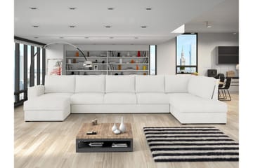 Taberk Sofa med Sjeselong og Divan 5-seter - Hvit - Møbler - Sofaer - U-sofa