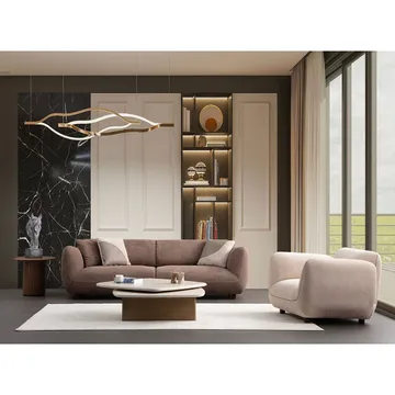 Talrosen 4-seter Buet Sofa 260 cm i Stoff - Brun - Møbler - Sofaer - 4 seter sofa