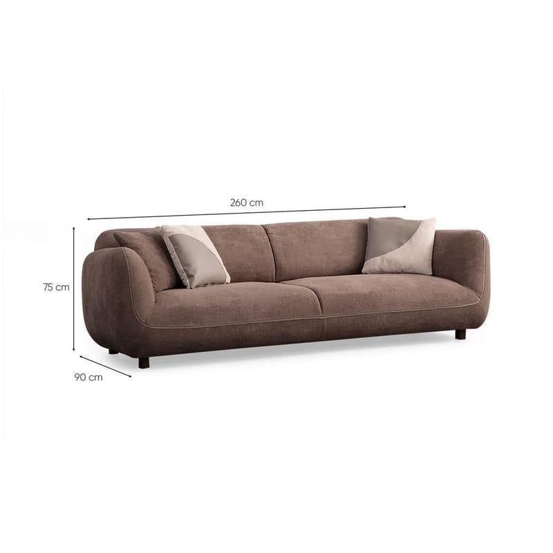 Talrosen 4-seter Buet Sofa 260 cm i Stoff - Brun - Møbler - Sofaer - 4 seter sofa