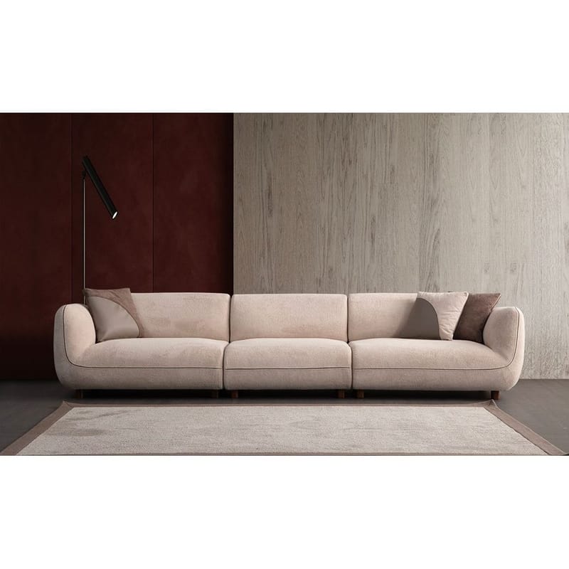 Talrosen Rund Modulsofa i Bouclé - Beige - Møbler - Sofaer - 4 seter sofa
