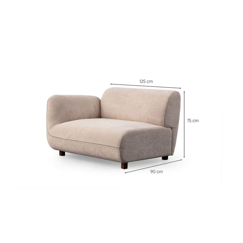 Talrosen Rund Modulsofa i Bouclé - Beige - Møbler - Sofaer - 4 seter sofa