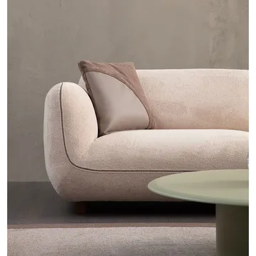 Talrosen Rund Modulsofa i Bouclé - Beige - Møbler - Sofaer - 4 seter sofa