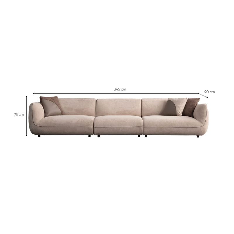 Talrosen Rund Modulsofa i Bouclé - Beige - Møbler - Sofaer - 4 seter sofa