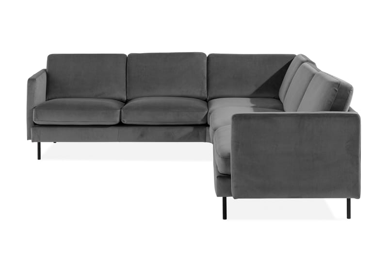 Teodin Hjørnesofa Fløyel - Lysegrå - Møbler - Sofaer - Hjørnesofaer