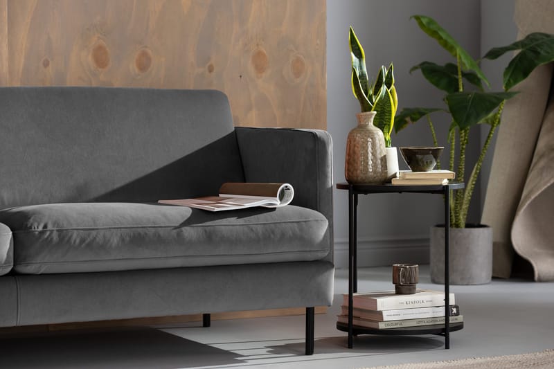 Teodin Hjørnesofa Fløyel - Lysegrå - Møbler - Sofaer - Hjørnesofaer