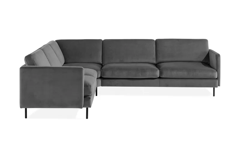 Teodin Hjørnesofa Fløyel, Lysegrå