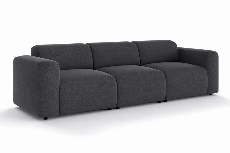 Torvasen 3-seters sofa i stoff - Svart - Møbler - Sofaer - 3 seter sofa