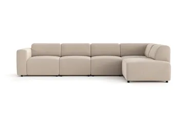 Torvasen 5-seters sofa med divan høyre i stoff