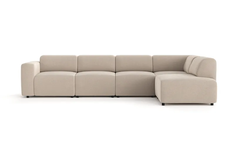 Torvasen 5-seters sofa med divan høyre i stoff, Beige