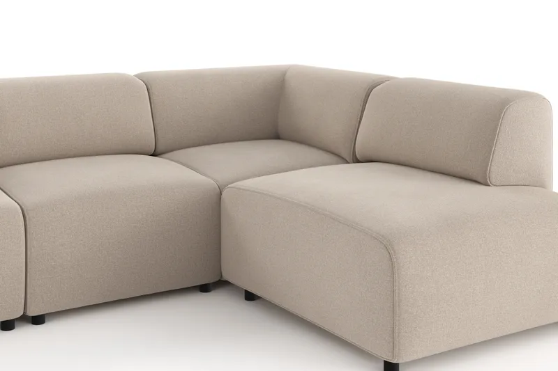 Torvasen 5-seters sofa med divan høyre i stoff - Beige - Møbler - Sofaer - Sofaer med sjeselong