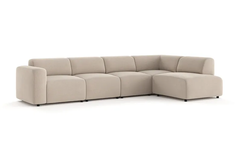 Torvasen 5-seters sofa med divan høyre i stoff - Beige - Møbler - Sofaer - Sofaer med sjeselong