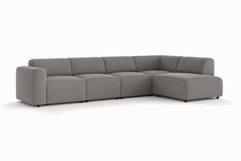 Torvasen 5-seters sofa med divan høyre i stoff - Grå - Møbler - Sofaer - Sofaer med sjeselong