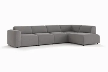 Torvasen 5-seters sofa med divan høyre i stoff - Grå - Møbler - Sofaer - Sofaer med sjeselong