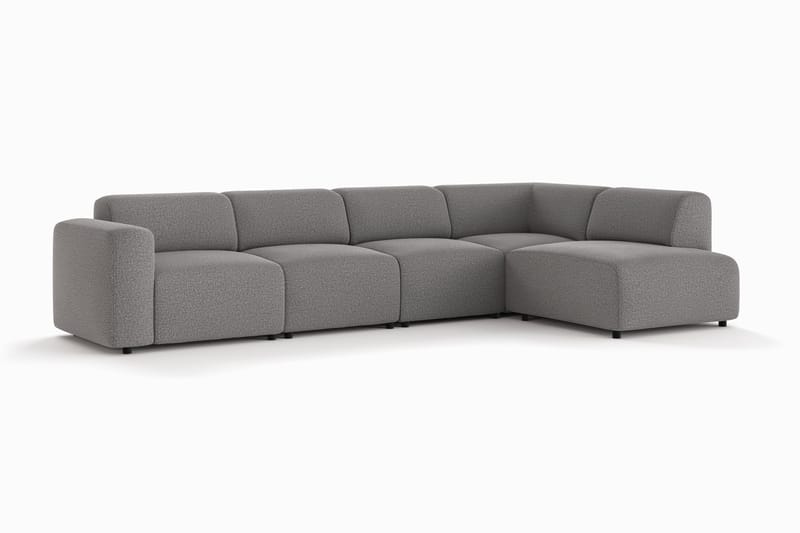 Torvasen 5-seters sofa med divan høyre i stoff - Grå - Møbler - Sofaer - Sofaer med sjeselong
