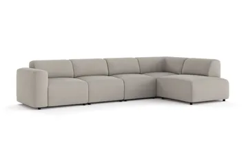 Torvasen 5-seters sofa med divan høyre i stoff - Lys grå - Møbler - Sofaer - Sofaer med sjeselong