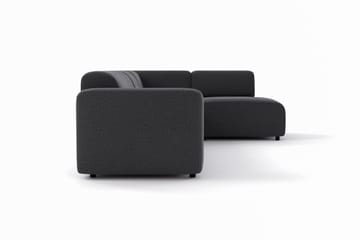 Torvasen 5-seters sofa med divan høyre i stoff - Svart - Møbler - Sofaer - Sofaer med sjeselong