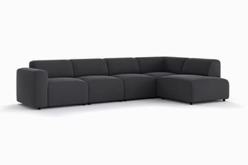 Torvasen 5-seters sofa med divan høyre i stoff - Svart - Møbler - Sofaer - Sofaer med sjeselong