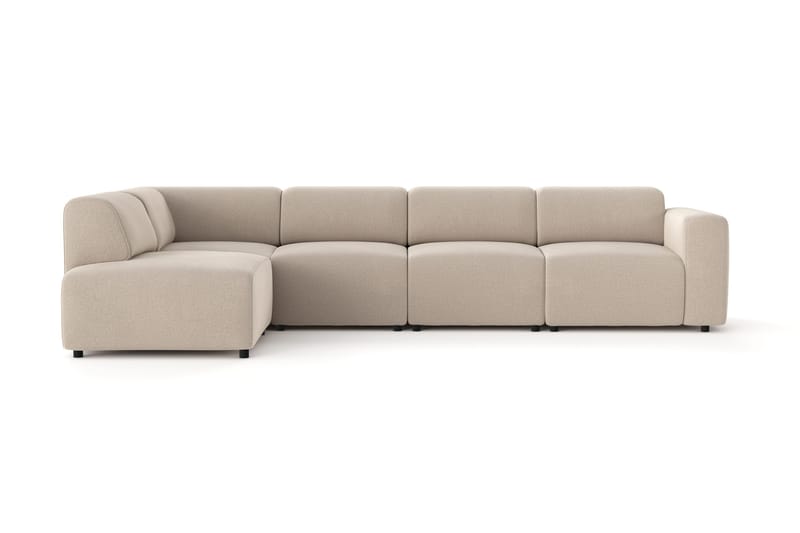 Torvasen 5-seters sofa med divan venstre i stoff, Beige