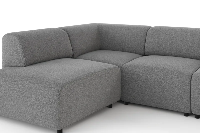 Torvasen 5-seters sofa med divan venstre i stoff - Grå - Møbler - Sofaer - Sofaer med sjeselong