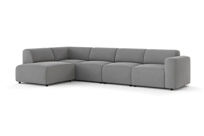 Torvasen 5-seters sofa med divan venstre i stoff - Grå - Møbler - Sofaer - Sofaer med sjeselong