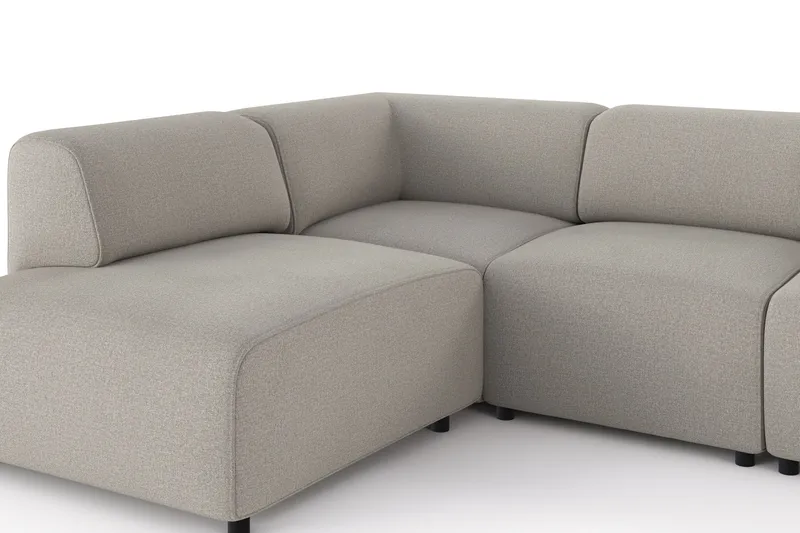Torvasen 5-seters sofa med divan venstre i stoff - Lys grå - Møbler - Sofaer - Sofaer med sjeselong