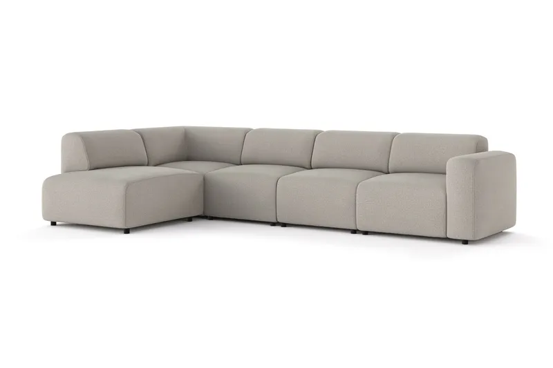 Torvasen 5-seters sofa med divan venstre i stoff - Lys grå - Møbler - Sofaer - Sofaer med sjeselong