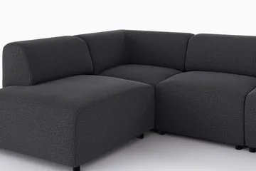 Torvasen 5-seters sofa med divan venstre i stoff - Svart - Møbler - Sofaer - Sofaer med sjeselong