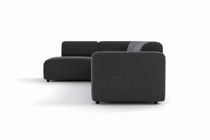 Torvasen 5-seters sofa med divan venstre i stoff - Svart - Møbler - Sofaer - Sofaer med sjeselong