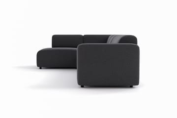 Torvasen 5-seters sofa med divan venstre i stoff - Svart - Møbler - Sofaer - Sofaer med sjeselong