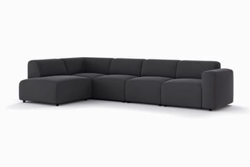 Torvasen 5-seters sofa med divan venstre i stoff - Svart - Møbler - Sofaer - Sofaer med sjeselong