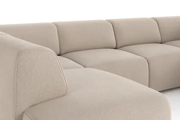 Torvasen 6-seters sofa med dobbeldivan i stoff - Beige - Møbler - Sofaer - U-sofa
