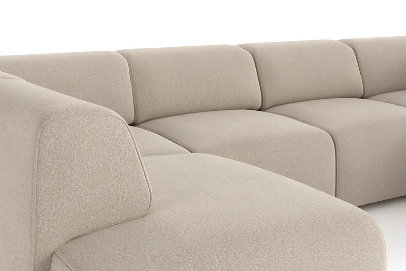 Torvasen 6-seters sofa med dobbeldivan i stoff - Beige - Møbler - Sofaer - U-sofa