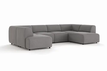 Torvasen 6-seters sofa med dobbeldivan i stoff - Grå - Møbler - Sofaer - U-sofa