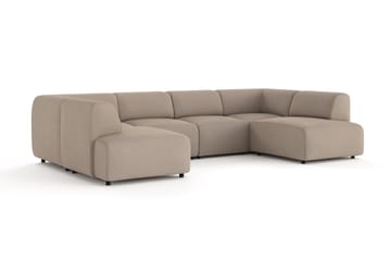 Torvasen 6-seters sofa med dobbeldivan i stoff - Greige - Møbler - Sofaer - U-sofa