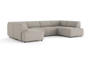 Torvasen 6-seters sofa med dobbeldivan i stoff - Lys grå - Møbler - Sofaer - U-sofa