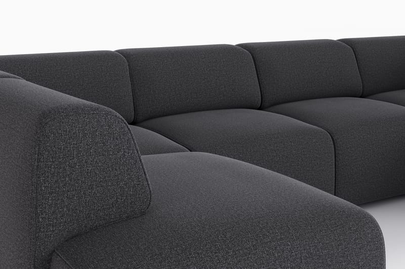 Torvasen 6-seters sofa med dobbeldivan i stoff - Svart - Møbler - Sofaer - U-sofa