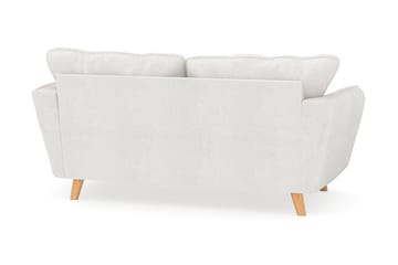 Trend Lyx 2-seter Sofa med Utsvungne Armlener i Bouclé med Trebein - Hvit - Møbler - Sofaer - 2 seter sofa
