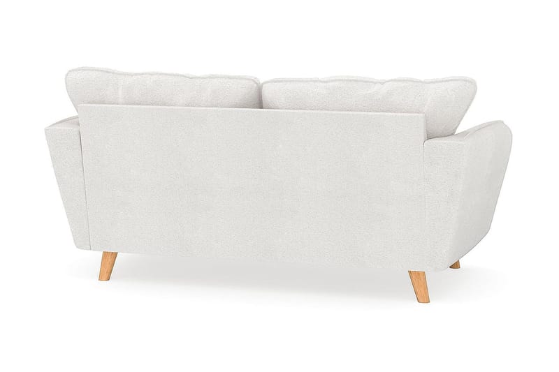 Trend Lyx 2-seter Sofa med Utsvungne Armlener i Bouclé med Trebein - Hvit - Møbler - Sofaer - 2 seter sofa