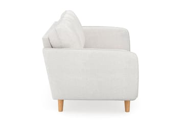 Trend Lyx 2-seter Sofa med Utsvungne Armlener i Bouclé med Trebein - Hvit - Møbler - Sofaer - 2 seter sofa