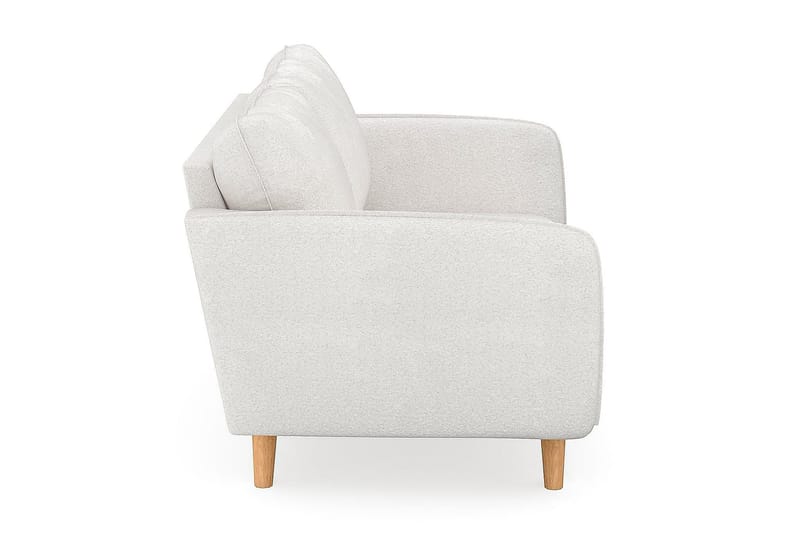 Trend Lyx 2-seter Sofa med Utsvungne Armlener i Bouclé med Trebein - Hvit - Møbler - Sofaer - 2 seter sofa
