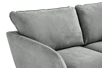 Trend Lyx 2-seter Sofa med Utsvungne Armlener i Grått Stoff med Trebein - Grå - Møbler - Sofaer - 2 seter sofa