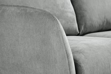 Trend Lyx 2-seter Sofa med Utsvungne Armlener i Grått Stoff med Trebein - Grå - Møbler - Sofaer - 2 seter sofa