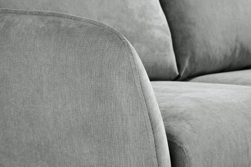Trend Lyx 2-seter Sofa med Utsvungne Armlener i Grått Stoff med Trebein - Grå - Møbler - Sofaer - 2 seter sofa