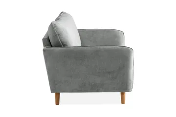 Trend Lyx 2-seter Sofa med Utsvungne Armlener i Grått Stoff med Trebein - Grå - Møbler - Sofaer - 2 seter sofa